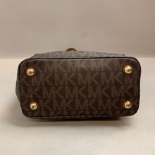 Load image into Gallery viewer, Michael Kors MK Logo Print Coated Canvas Leather Trim Jet Set Tote Purse (9x13x5&quot;)
