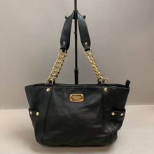 Load image into Gallery viewer, Michael Kors Black Pebble Leather Delancy Chain Strap Shoulder Bag Purse (9x16x5&quot;)
