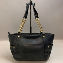 Load image into Gallery viewer, Michael Kors Black Pebble Leather Delancy Chain Strap Shoulder Bag Purse (9x16x5&quot;)
