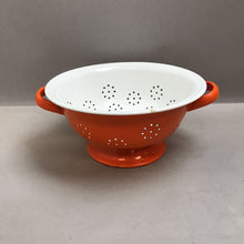 Load image into Gallery viewer, Huta Silesia Orange Enamel Strainer / Colander (4.5x9x9)
