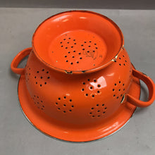 Load image into Gallery viewer, Huta Silesia Orange Enamel Strainer / Colander (4.5x9x9)
