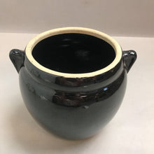 Load image into Gallery viewer, Vintage Black Pottery Planter with Flowers (7&quot;)
