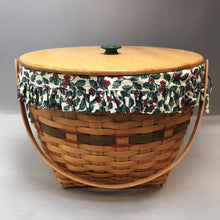 Load image into Gallery viewer, Longaberger Holiday Hostess Basket w/ Liner &amp; Protector (1994) (~12x17x17)

