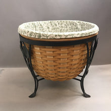 Load image into Gallery viewer, Longaberger XL Planter Basket w/ ~16&quot; Wrought Iron Stand (~16x16.5x16.5)
