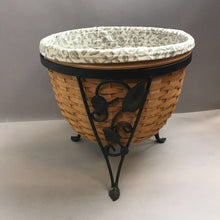 Load image into Gallery viewer, Longaberger XL Planter Basket w/ ~16&quot; Wrought Iron Stand (~16x16.5x16.5)
