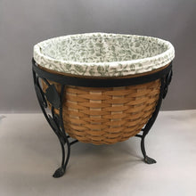 Load image into Gallery viewer, Longaberger XL Planter Basket w/ ~16&quot; Wrought Iron Stand (~16x16.5x16.5)

