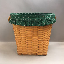 Load image into Gallery viewer, Longaberger Basket w/ Leather Handles, Heritage Green Liner (2000) (~16x16x13)
