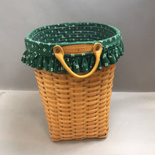 Load image into Gallery viewer, Longaberger Basket w/ Leather Handles, Heritage Green Liner (2000) (~16x16x13)
