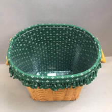 Load image into Gallery viewer, Longaberger Basket w/ Leather Handles, Heritage Green Liner (2000) (~16x16x13)
