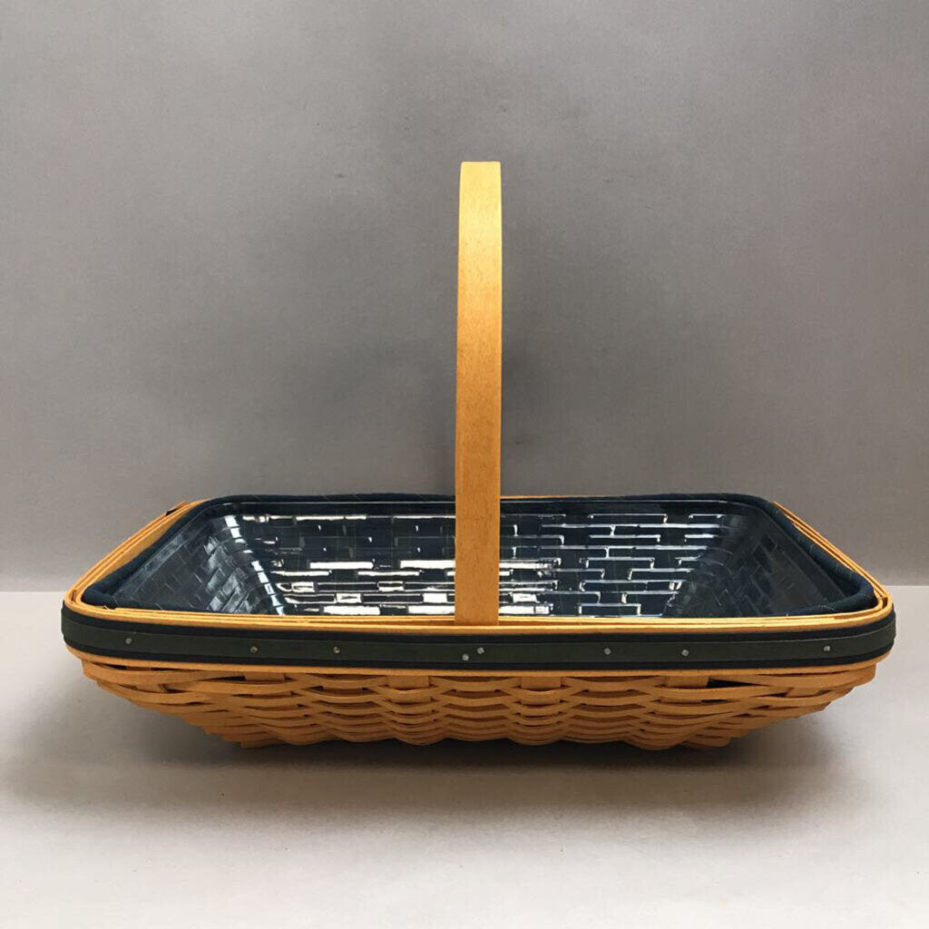 Longaberger Spring Meadow Basket w/ Liner, Insert (2000) (4x16x11)