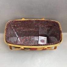 Load image into Gallery viewer, Longaberger 25th Anniversary Flag Basket w/ Liner, Protector (1998) (~11x16x8.5)
