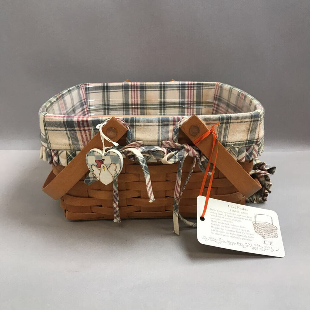 Longaberger Cake Basket w/ Liner (As-Is) (6x12x12)
