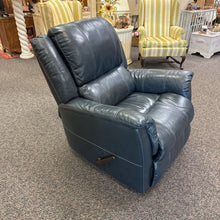 Load image into Gallery viewer, Home Stretch Blue Leather Recliner (40x36x40)
