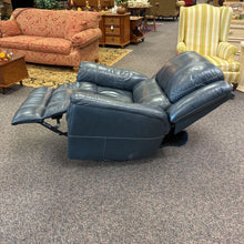 Load image into Gallery viewer, Home Stretch Blue Leather Recliner (40x36x40)

