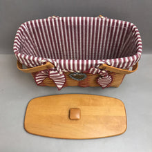 Load image into Gallery viewer, Longaberger Cherished Memories Sweetheart Basket, Red Accents #17531; Signed Jeff Longaberger (1998) (9x14x6.5)

