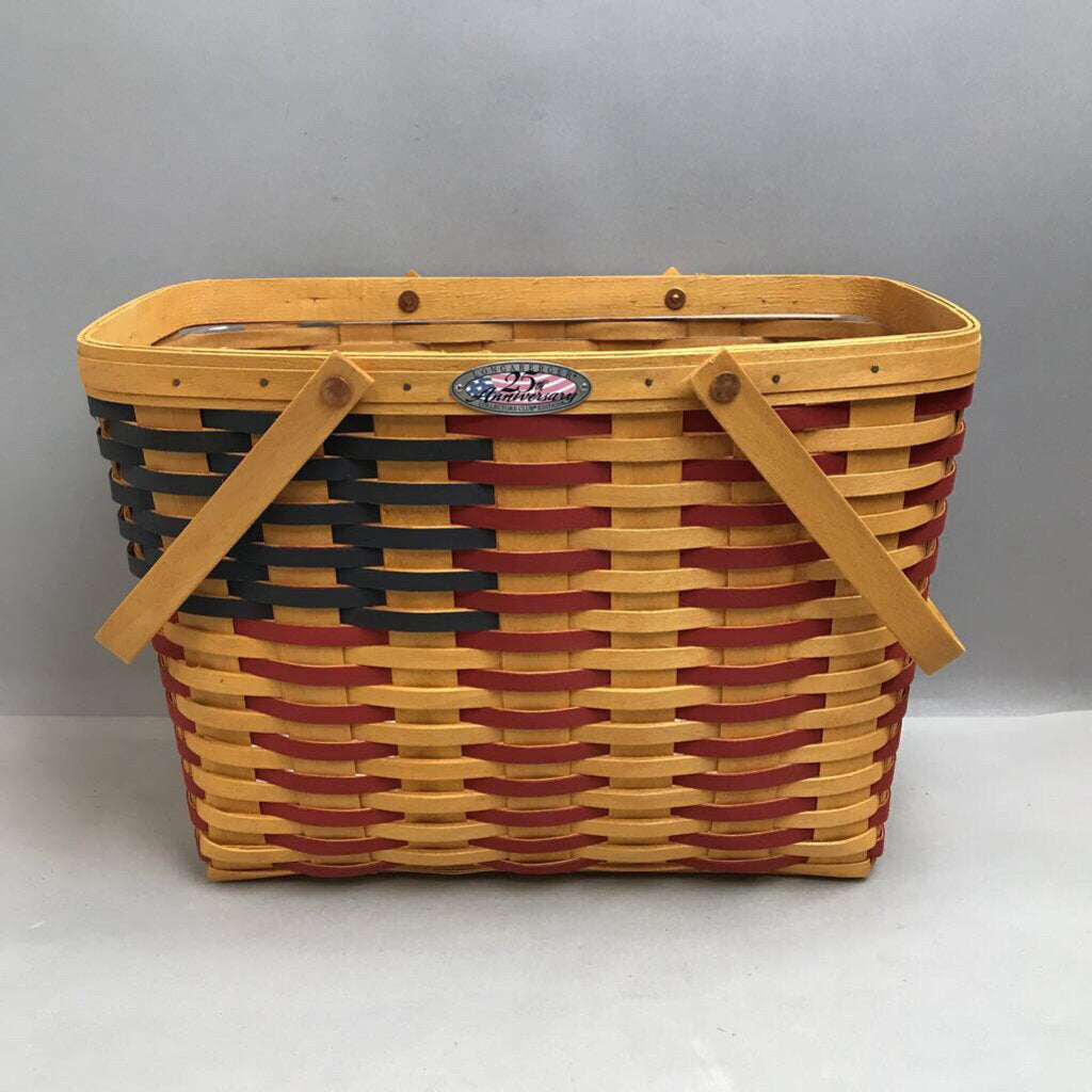 Longaberger 25th Anniversary Flag Basket (1998) (~11x16x8.5)