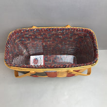 Load image into Gallery viewer, Longaberger 25th Anniversary Flag Basket w/ Liner, Protector (1998) (~11x16x8.5)
