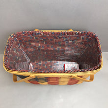 Load image into Gallery viewer, Longaberger 25th Anniversary Flag Basket w/ Liner, Protector (1998) (~11x16x8.5)
