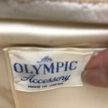 Load image into Gallery viewer, Vintage Olympic White &amp; Gold Beaded Purse (5x9)

