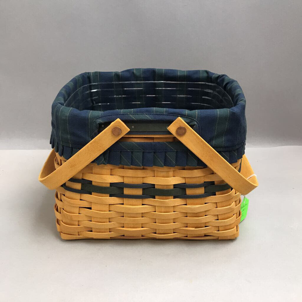 Longaberger Harbor Basket w/ Liner, Insert (1998) (~8x10x9)