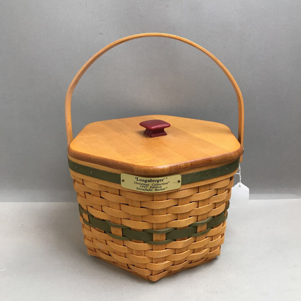 Longaberger Christmas Collection Snowflake Basket (1997) (~7x9x10)