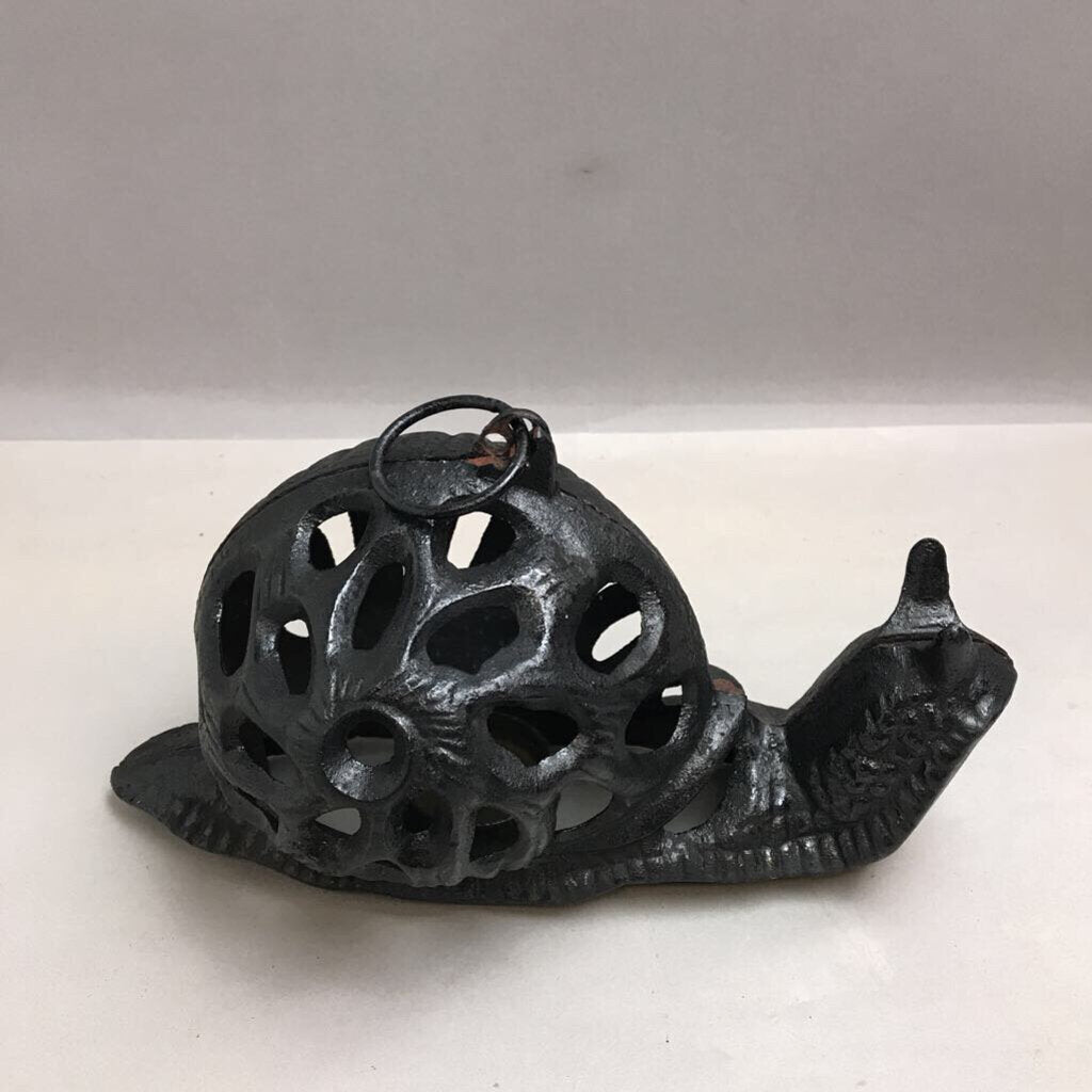 Cast Iron Snail Hanging Garden Lantern (~6x10.5x5) (As-Is)