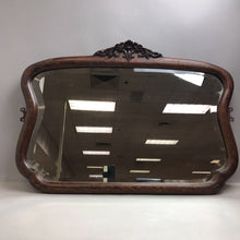 Load image into Gallery viewer, Antique Large Ornate Carved Oak Beveled Wall Mirror (20x28)
