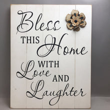 Load image into Gallery viewer, Wooden Bless This Home Plaque Decor (26x20)
