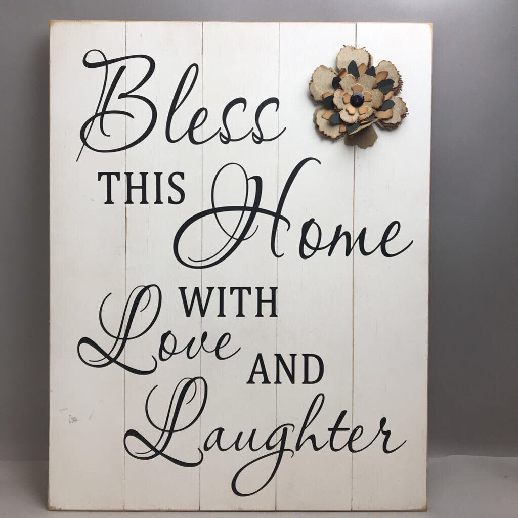 Wooden Bless This Home Plaque Decor (26x20)