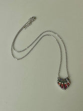 Load image into Gallery viewer, Sterling Rainbow Crystal Heart Necklace (17")

