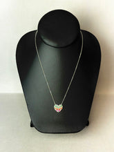 Load image into Gallery viewer, Sterling Rainbow Crystal Heart Necklace (17&quot;)
