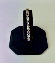 Load image into Gallery viewer, Gold Vermeil Sterling Amethyst XO Link Tennis Bracelet (7.5")
