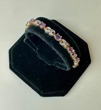 Load image into Gallery viewer, Gold Vermeil Sterling Amethyst XO Link Tennis Bracelet (7.5&quot;)
