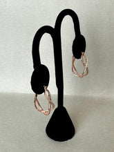 Load image into Gallery viewer, Rose Gold Plated Sterling Cubic Zirconia Infinity Hoop Earrings (1&quot;)
