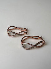 Load image into Gallery viewer, Rose Gold Plated Sterling Cubic Zirconia Infinity Hoop Earrings (1&quot;)
