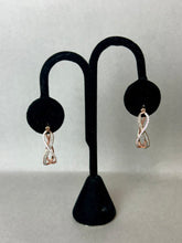Load image into Gallery viewer, Rose Gold Plated Sterling Cubic Zirconia Infinity Hoop Earrings (1&quot;)
