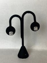 Load image into Gallery viewer, Sterling Diamond Pave 1/4&quot; Square Stud Earrings
