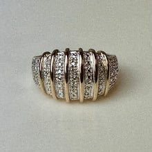 Load image into Gallery viewer, Ross Simons Two Tone Gold Plated Sterling Diamond Accent Ring sz 9
