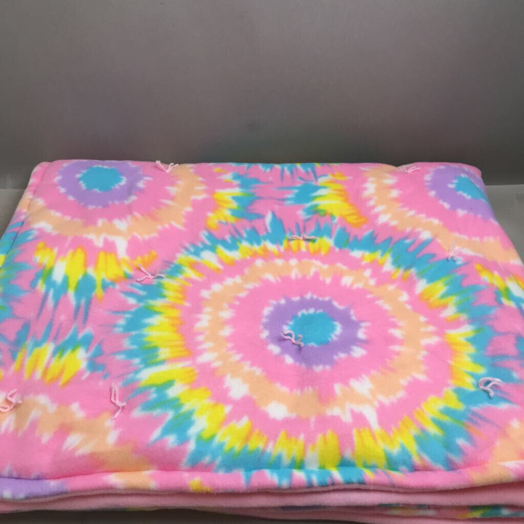Multicolor Pink Tie Dye Throw Blanket (58x45)