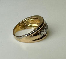Load image into Gallery viewer, Ross Simons Two Tone Gold Plated Sterling Diamond Accent Ring sz 8
