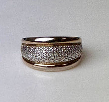 Load image into Gallery viewer, Ross Simons Two Tone Gold Plated Sterling Diamond Accent Ring sz 8
