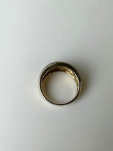 Load image into Gallery viewer, Ross Simons Two Tone Gold Plated Sterling Diamond Accent Ring sz 8

