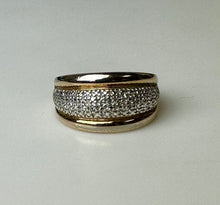 Load image into Gallery viewer, Ross Simons Two Tone Gold Plated Sterling Diamond Accent Ring sz 8
