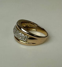 Load image into Gallery viewer, Ross Simons Two Tone Gold Plated Sterling Diamond Accent Ring sz 8
