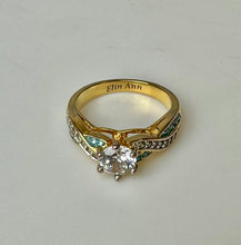 Load image into Gallery viewer, Danbury Mint Gold Plated CZ May Birthstone Ring 8
