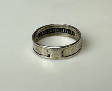 Load image into Gallery viewer, Vintage Standard Silver IAH Etched Detail Band Ring sz 6
