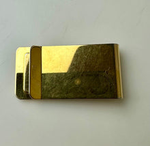 Load image into Gallery viewer, Vintage Barlow Goldtone Etched Bone Motorcycle Money Clip
