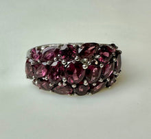 Load image into Gallery viewer, Sterling Pink Tourmaline Cluster Ring sz 9
