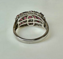 Load image into Gallery viewer, Sterling Pink Tourmaline Cluster Ring sz 9
