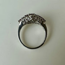 Load image into Gallery viewer, Sterling Pink Tourmaline Cluster Ring sz 10
